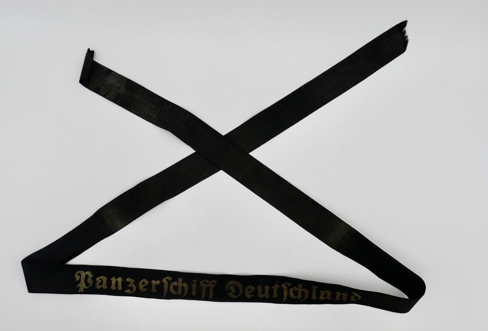 Mützenband " Panzerschiff Deutschland " Kriegsmarine WK WW Cap Tally Original - Antikhandel-Stuttgart