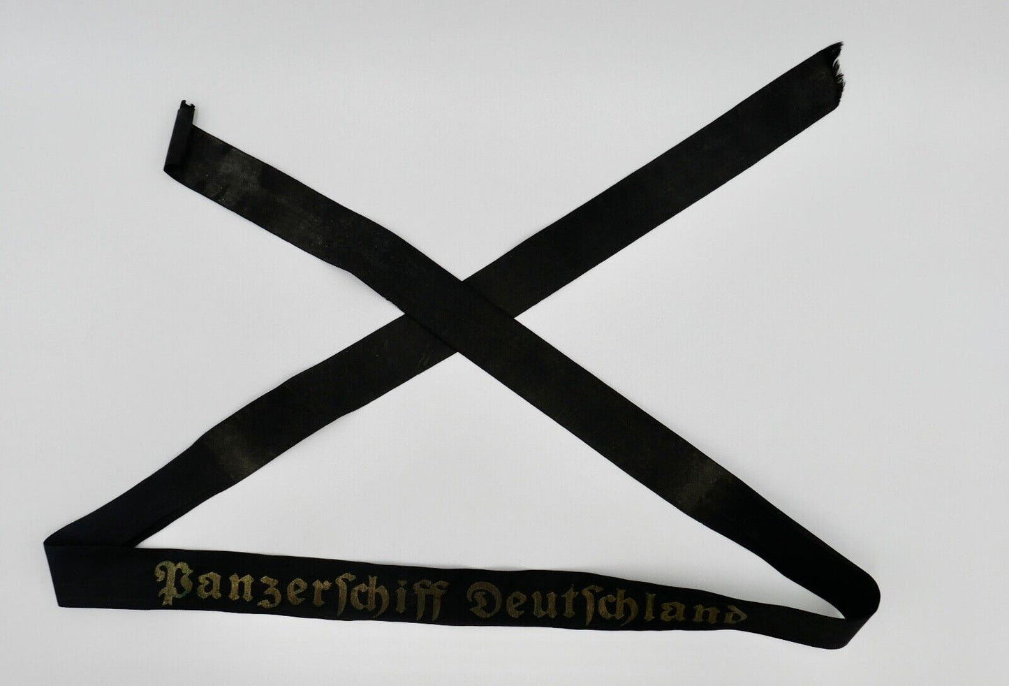 Mützenband " Panzerschiff Deutschland " Kriegsmarine WK WW Cap Tally Original - Antikhandel-Stuttgart
