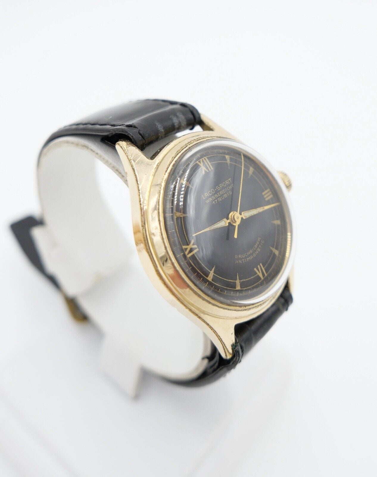 vintage Ende 50er Jahre LACO Sport Herrenuhr Cal. 26 vergoldet - Antikhandel-Stuttgart