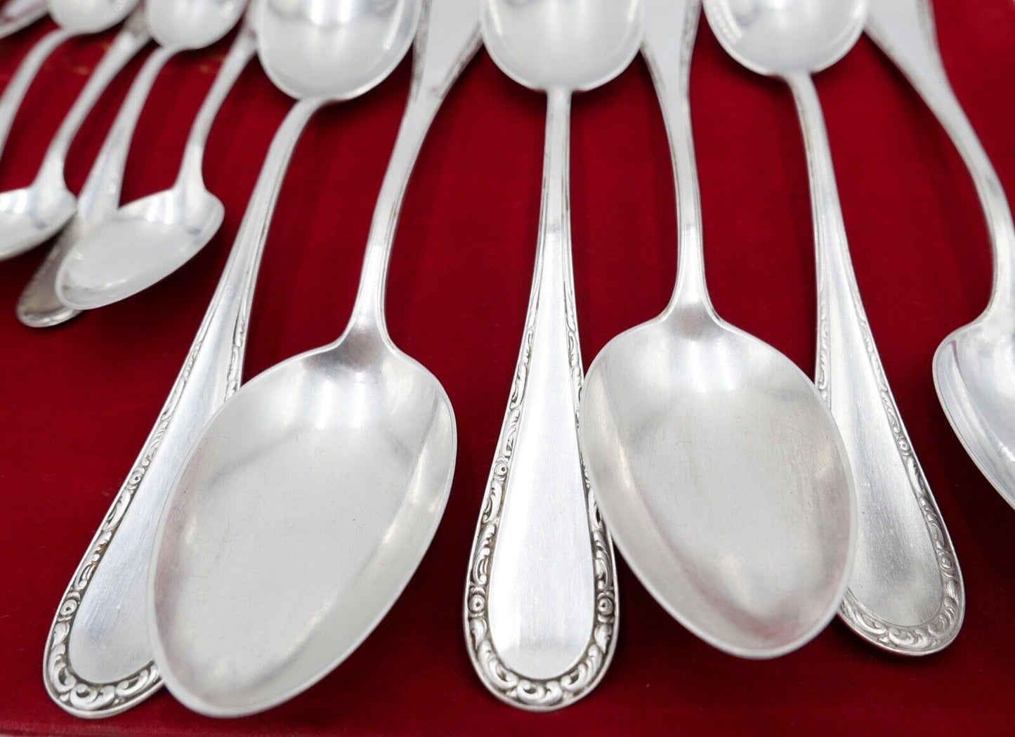 12 teilig Silberbesteck 800 ROSENTHAL Löffel silver Jugendstil cutlery Besteck - Antikhandel-Stuttgart