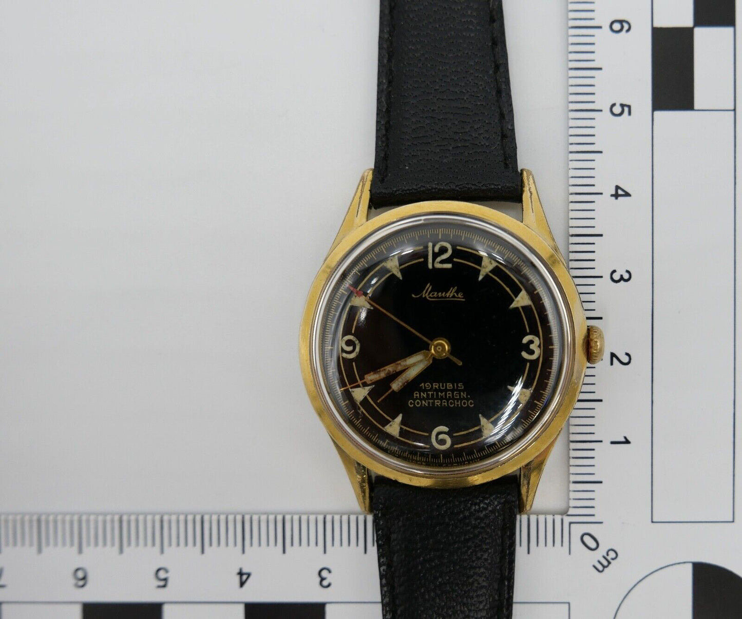 50er Jahre MAUTHE Contrachoc VW 100000 KM Herrenuhr Handaufzug Cal. 610 - Antikhandel-Stuttgart