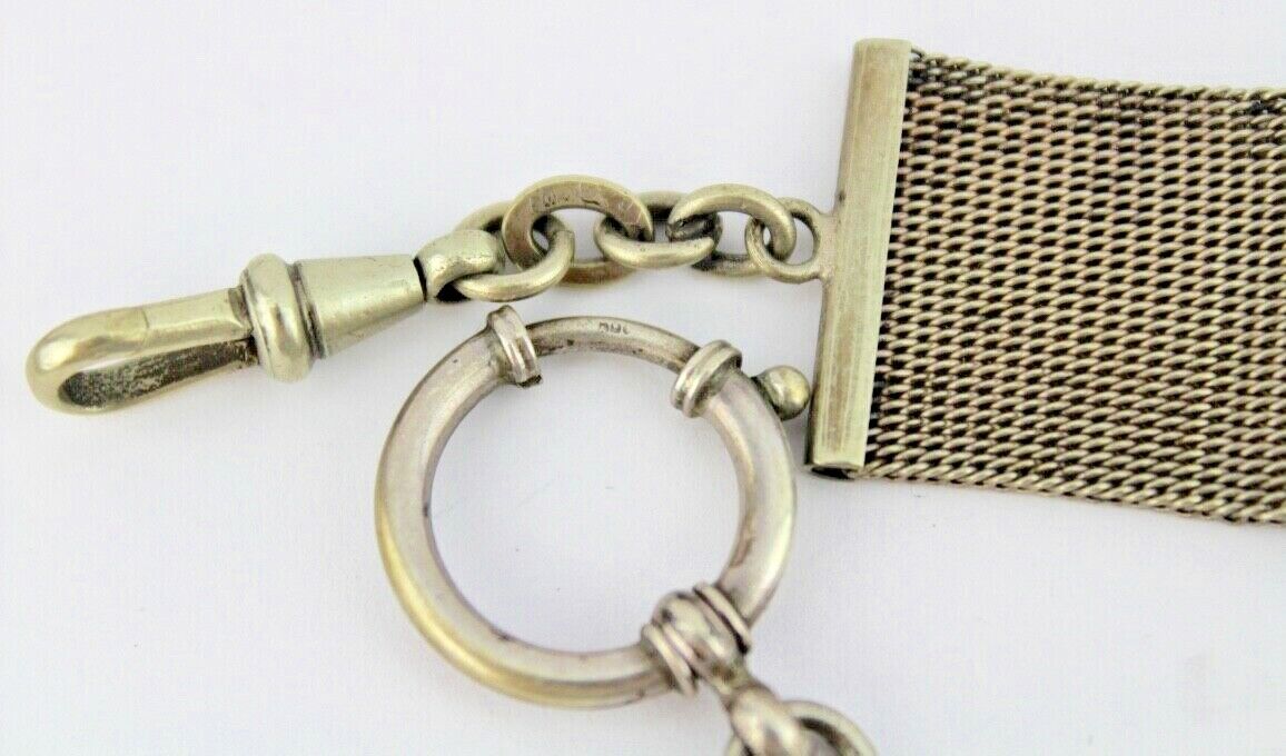 10 Antike Taschenuhr Kette watch Chain Silber versilbert Metall L&F Doppeladler - Antikhandel-Stuttgart