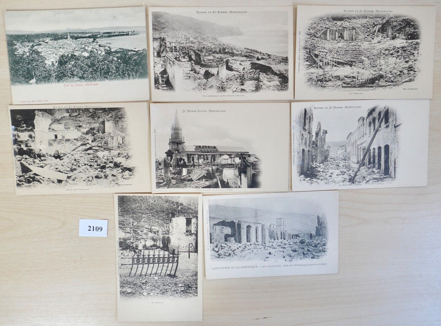 antike Ansichtskarten Postkarten " Ruines de Saint Pierre Martinique " - Antikhandel-Stuttgart