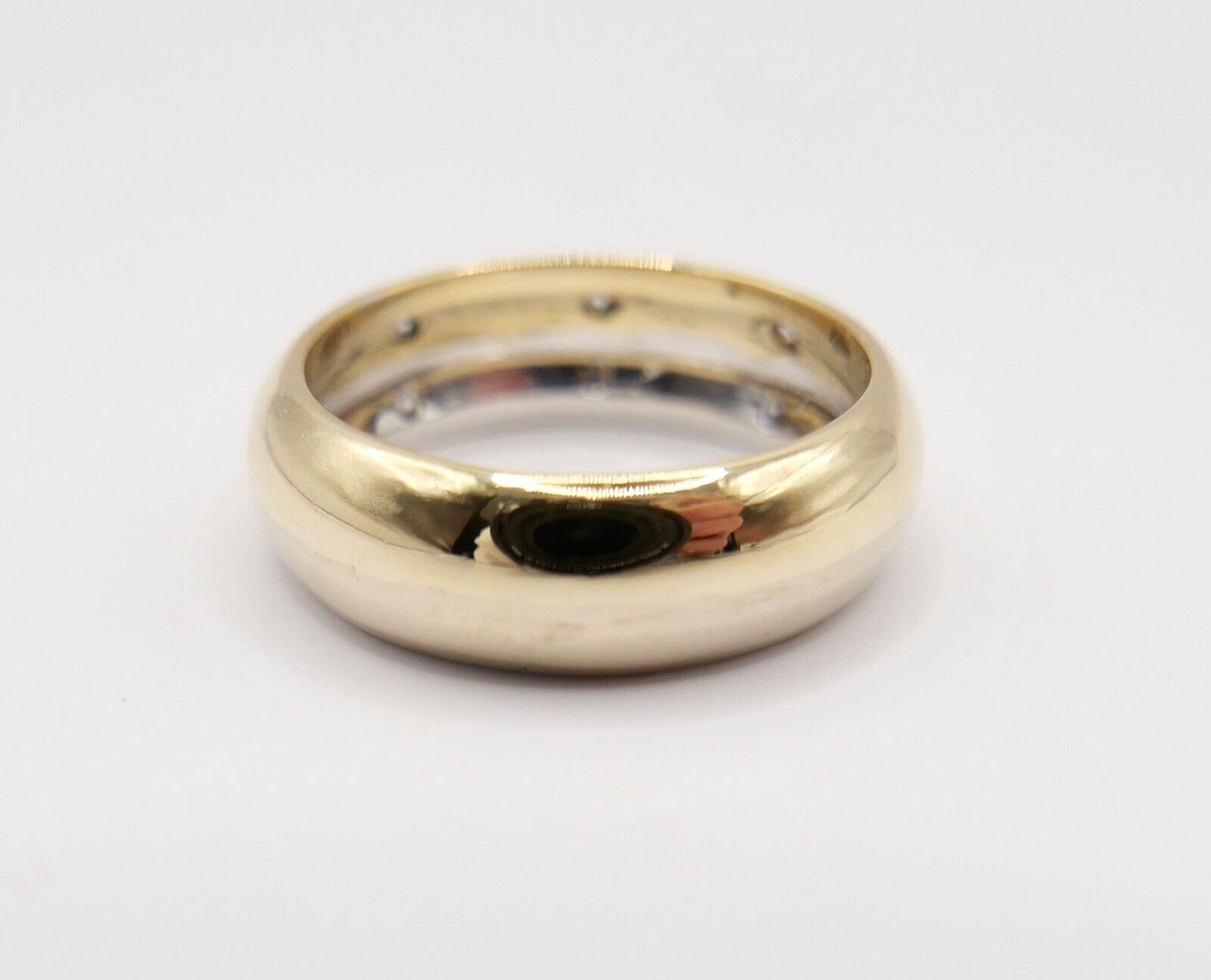 Massiver 750 18K Gold Bicolor Damen Ring mit 6x Brillanten 0,21 Ctw Gr. 54 - Antikhandel-Stuttgart