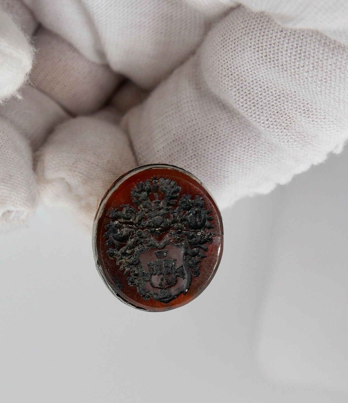 Antike Petschaft Siegel Wappen um 1800 Karneol Silber Adlig 18.-19. Jh - Antikhandel-Stuttgart