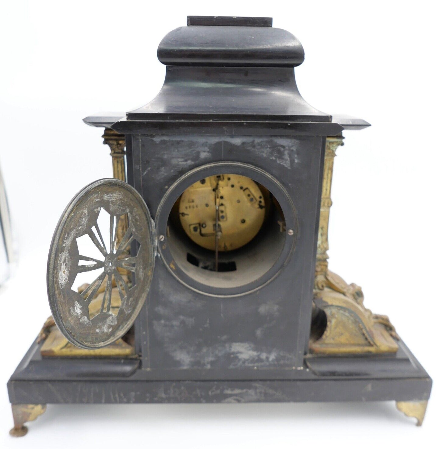 Antike XXL Schneeberger Pendule Kaminuhr um 1870 Historismus sehr schwer - Antikhandel-Stuttgart