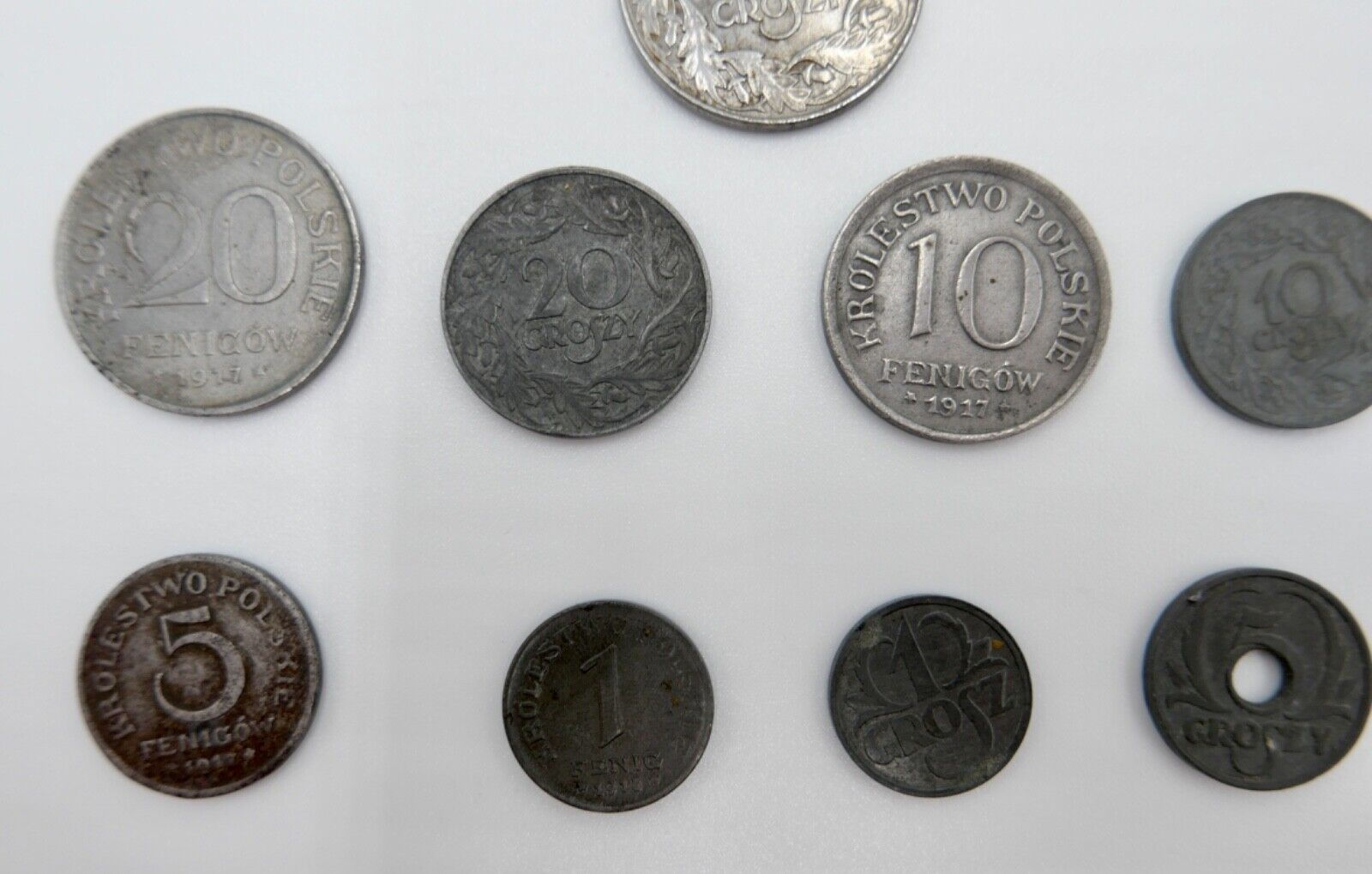 Posten Lot POLEN 1917-1939 Fenigow & Grozny Münzen 9 Stück Polskie - Antikhandel-Stuttgart