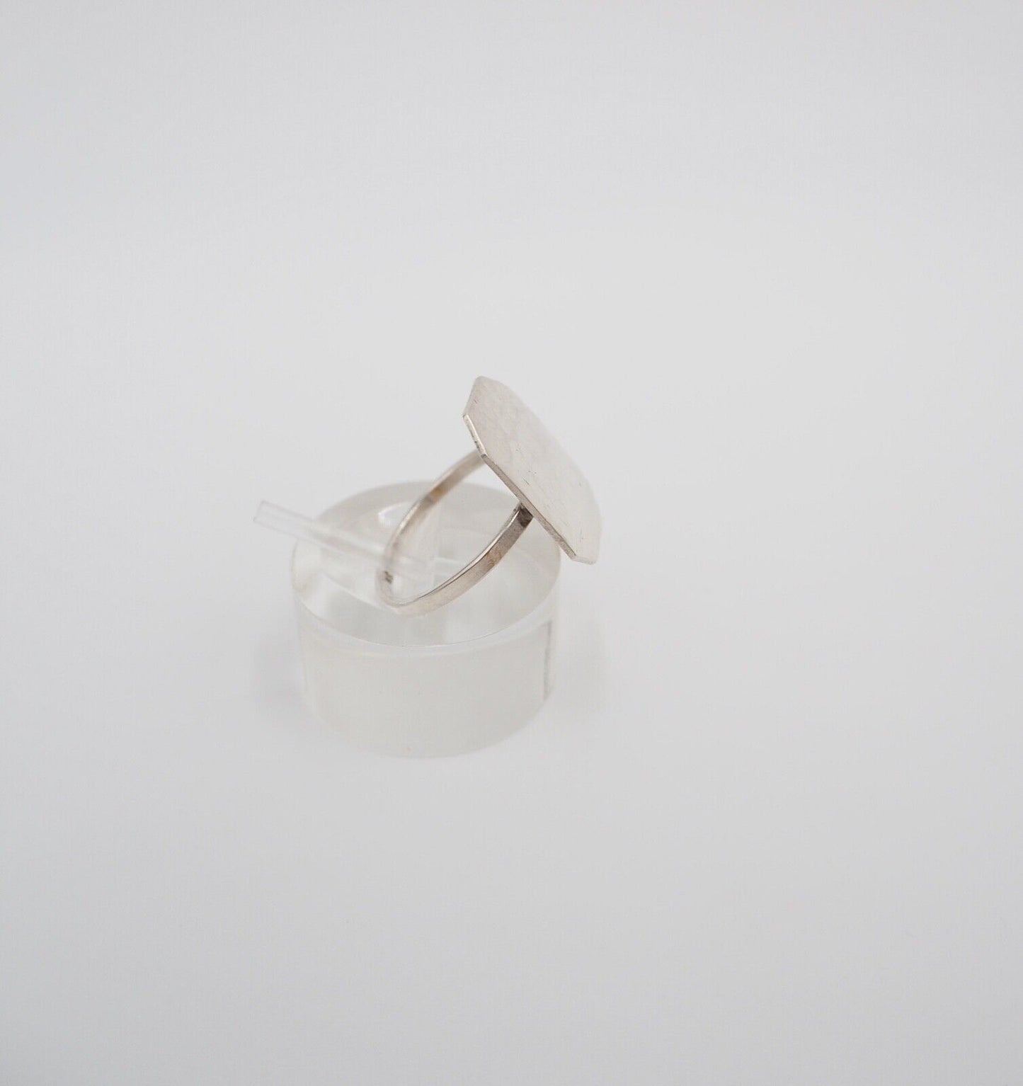 vintage 60er Jahre Silber 835 Ring Gr. 56 Ringkopf gehämmert Herren Damen - Antikhandel-Stuttgart