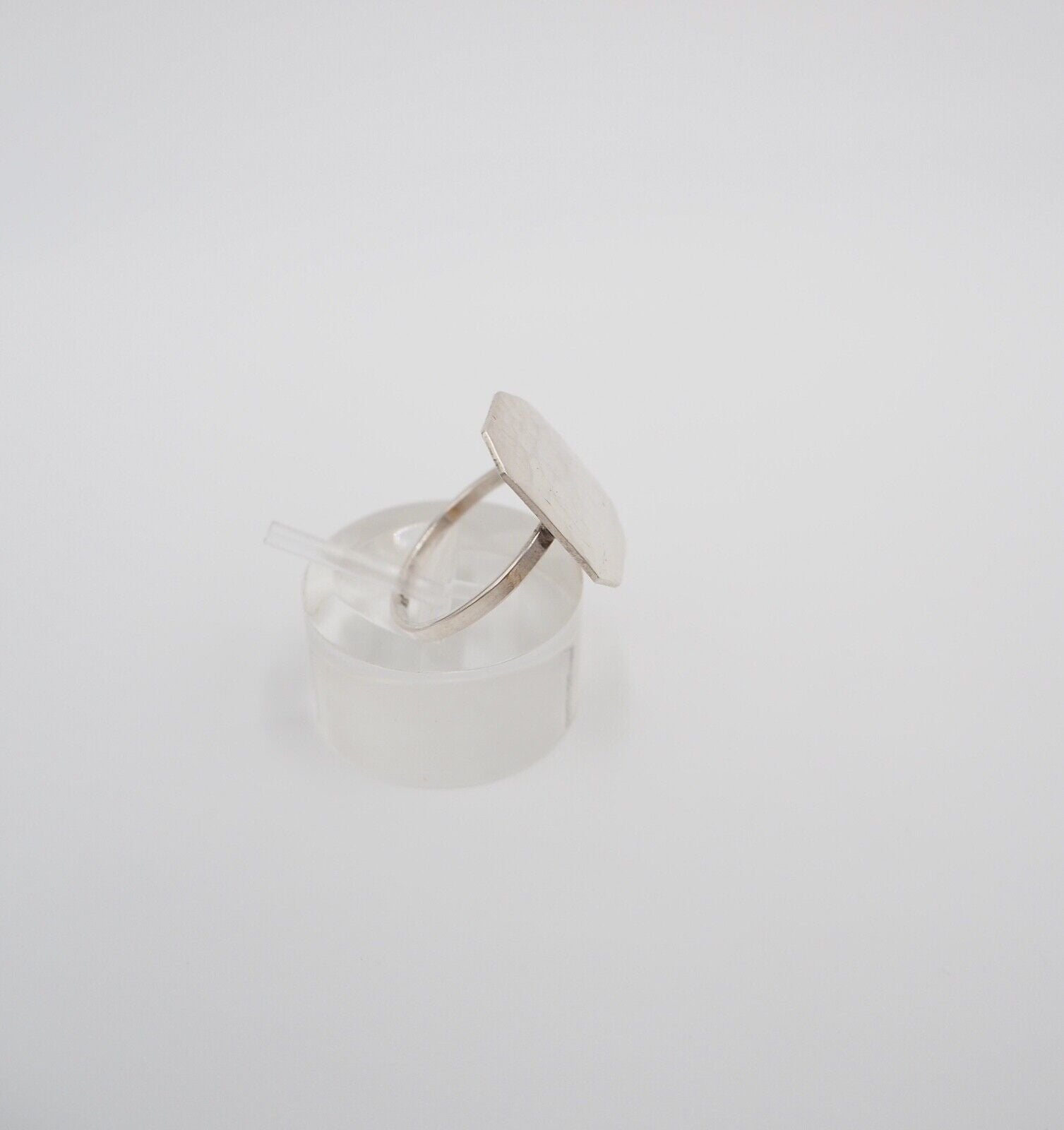 vintage 60er Jahre Silber 835 Ring Gr. 56 Ringkopf gehämmert Herren Damen - Antikhandel-Stuttgart