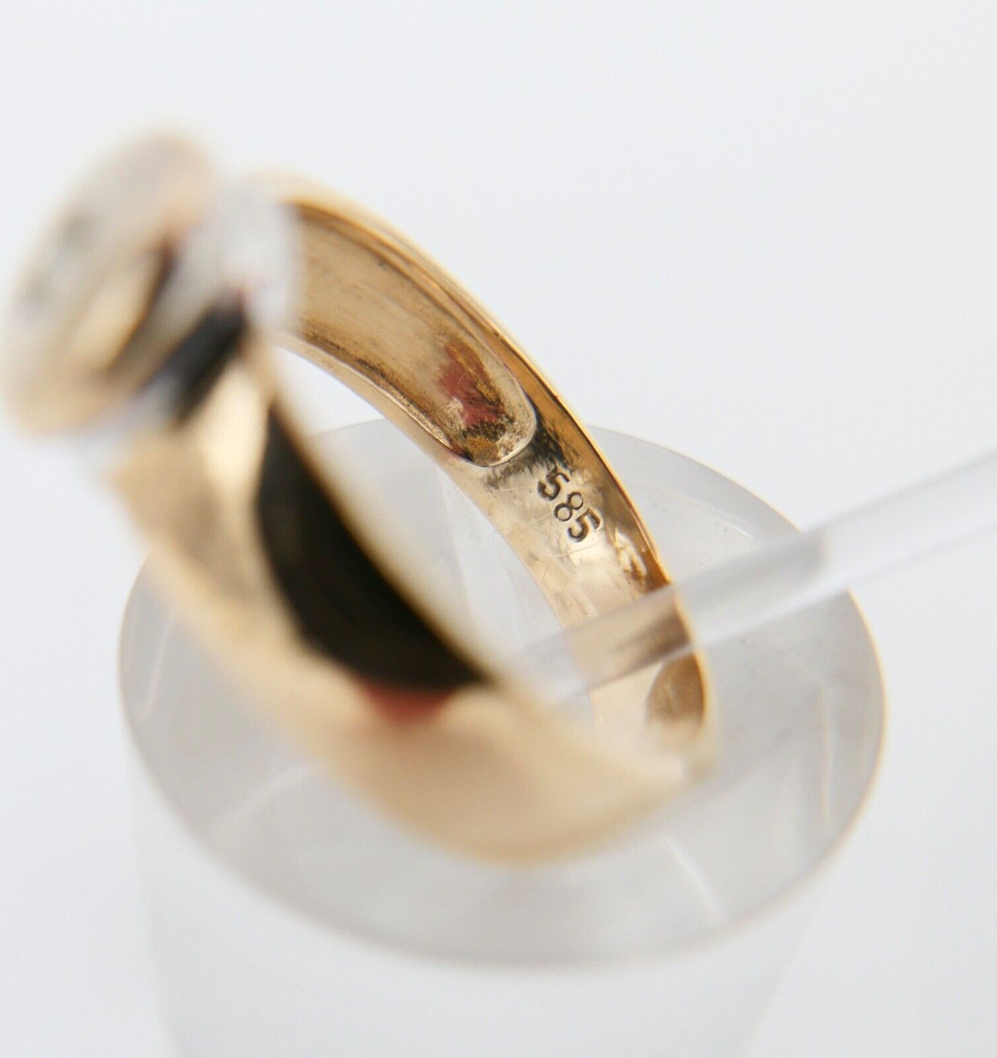 Solitär Bicolor Brillant 585 14K Fancy Yellow Gold Damen Ring 0,12 Ct Gr. 57 SI - Antikhandel-Stuttgart