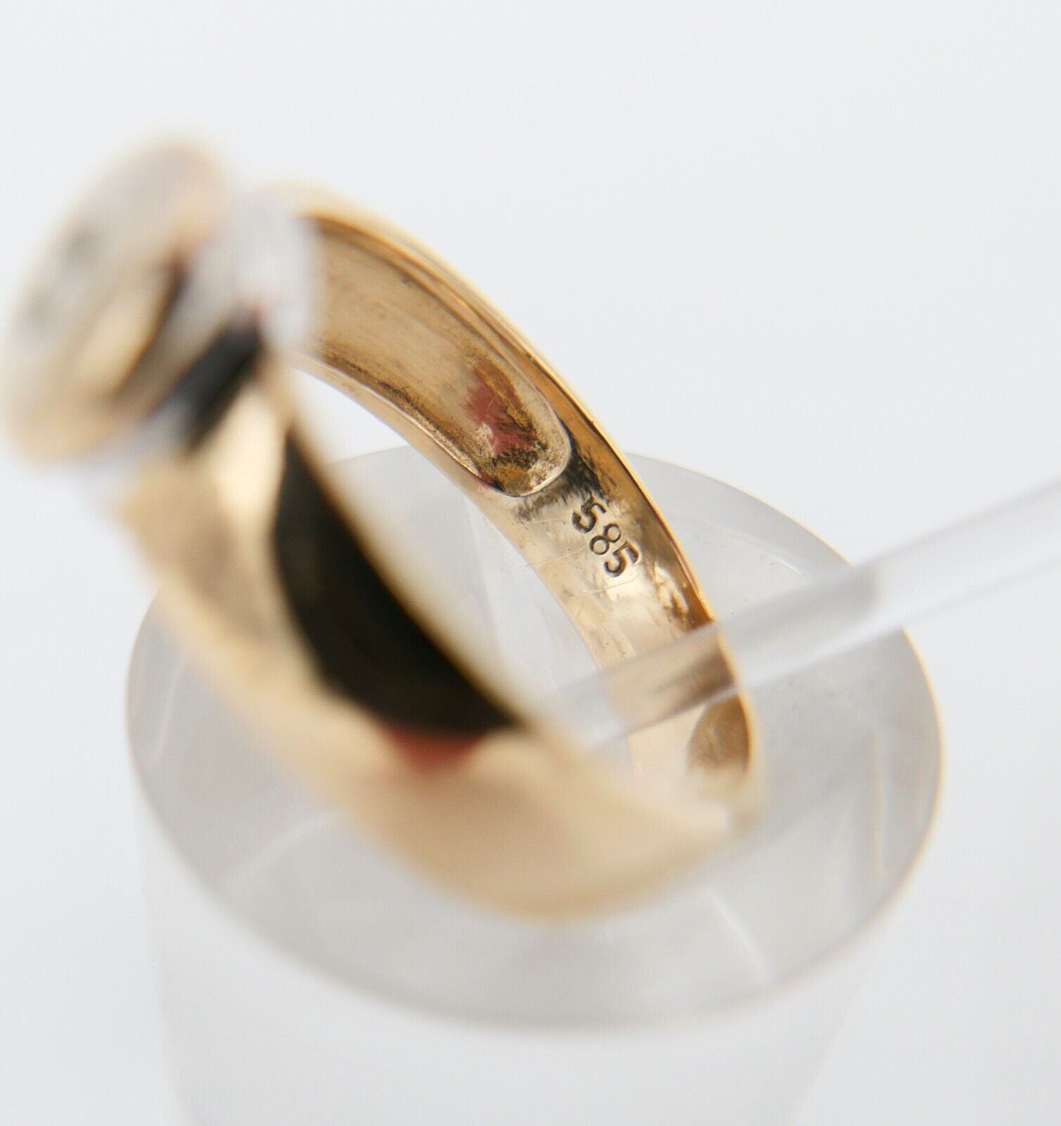 Solitär Bicolor Brillant 585 14K Fancy Yellow Gold Damen Ring 0,12 Ct Gr. 57 SI - Antikhandel-Stuttgart