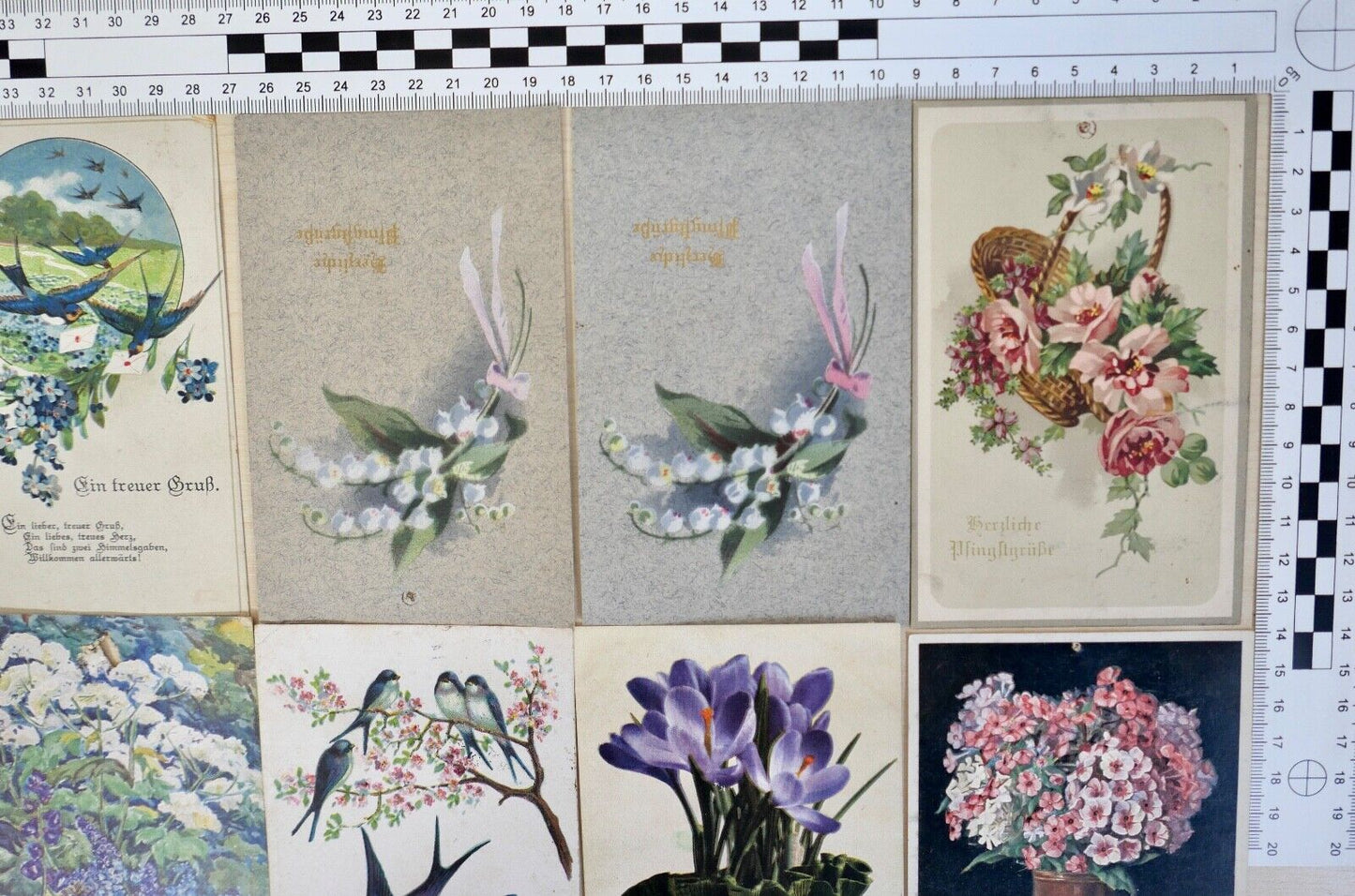 antike Ansichtskarten Postkarten Soldatenbrief Feldpost GLÜCK BLUMEN dt.Reich - Antikhandel-Stuttgart