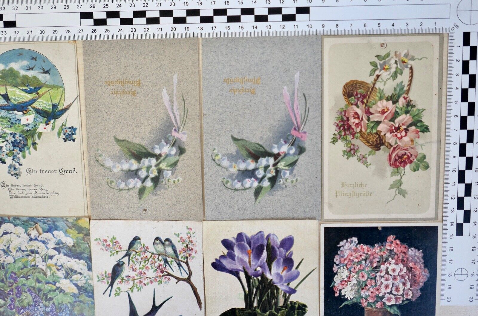 antike Ansichtskarten Postkarten Soldatenbrief Feldpost GLÜCK BLUMEN dt.Reich - Antikhandel-Stuttgart