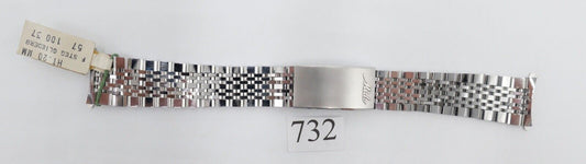 NEU 80er Jahre Original MIDO Edelstahl 20/16 mm Gliederband Faltschliesse - Antikhandel-Stuttgart