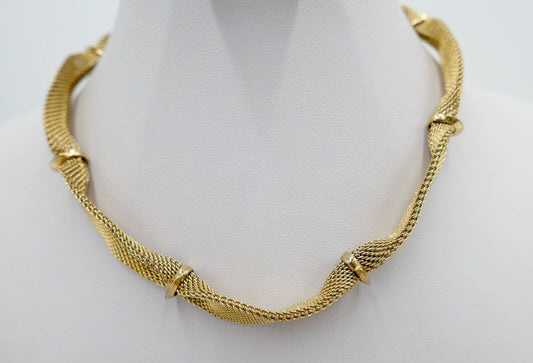 1958 Designer Damen Collier / Kette vergoldet GROSSE für DIOR 39cm - Antikhandel-Stuttgart