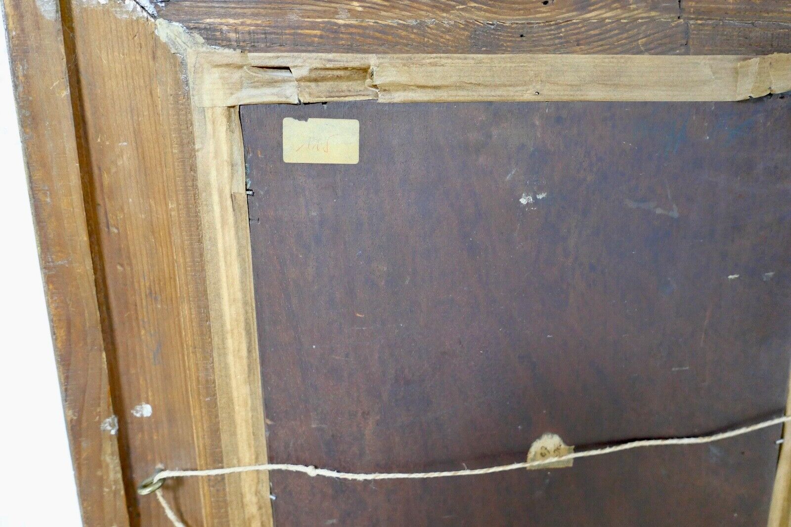 antikes Gemälde Berghütte Landschaft Öl Holz Prunkrahmen 51x42cm signiert R99 - Antikhandel-Stuttgart