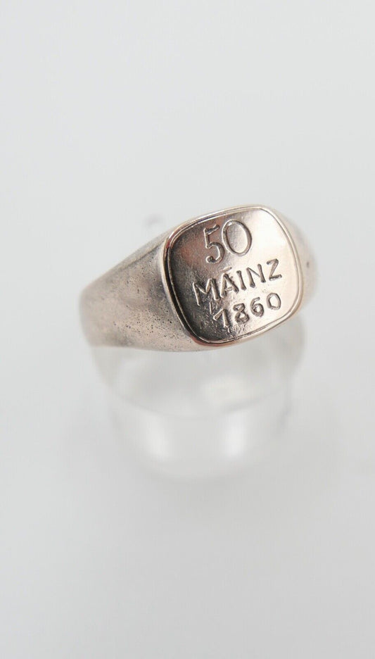 Antiker Goldring 333 / 8K Gold Gr. 68 mit Gravur 50 Mainz 1860 & Herstellerpunze - Antikhandel-Stuttgart