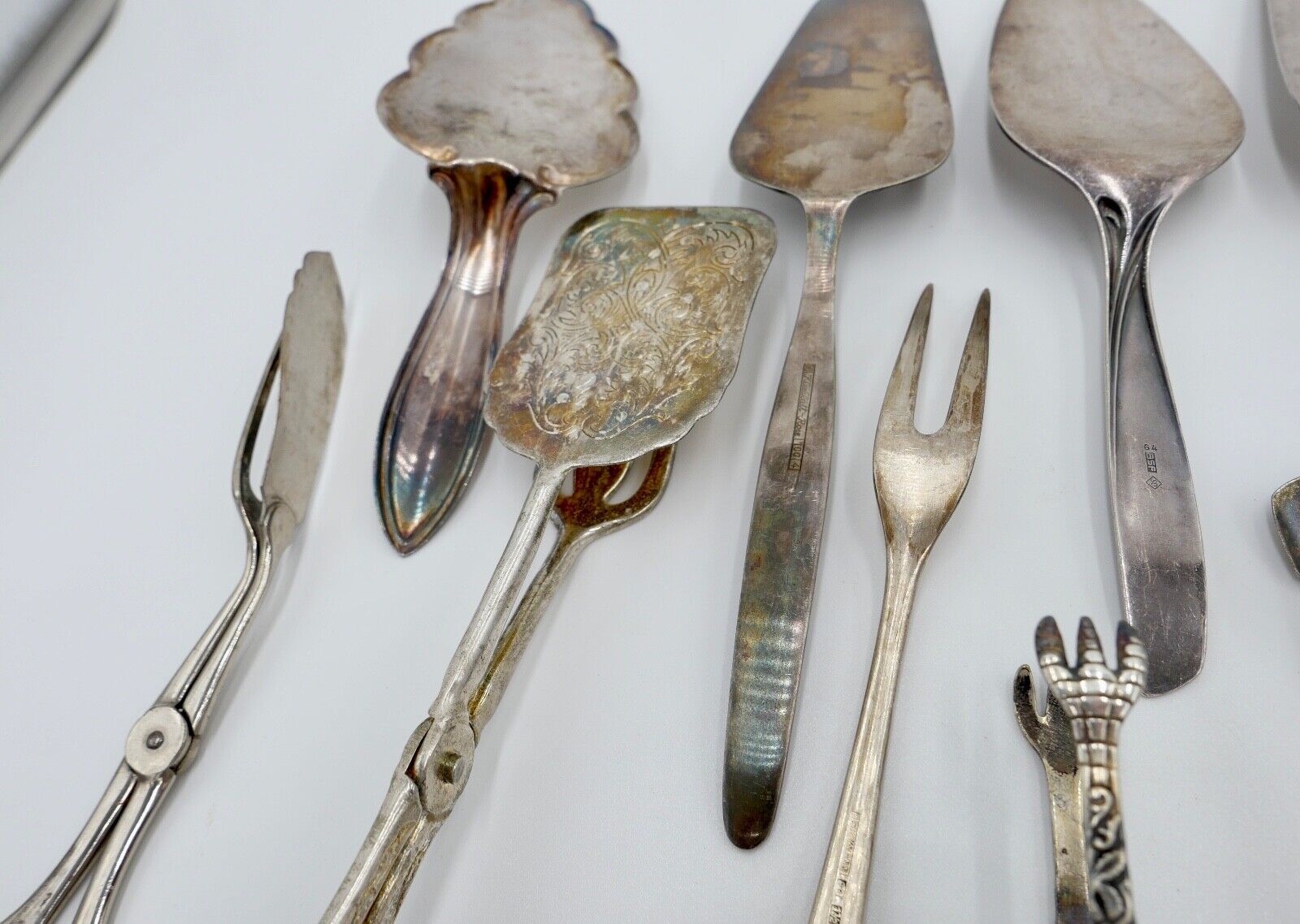 Konvolut Tortenheber Schere Zucke Fisch Fleisch WMF 90er Silberauflage 20 Stück - Antikhandel-Stuttgart