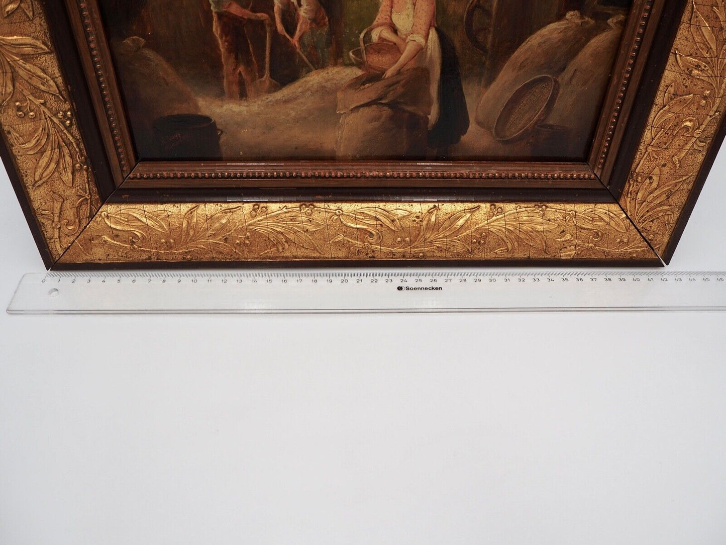 KARL RAUPP 1900 München " Magd holt Korn aus dem Schober " Öl Leinwand - Antikhandel-Stuttgart