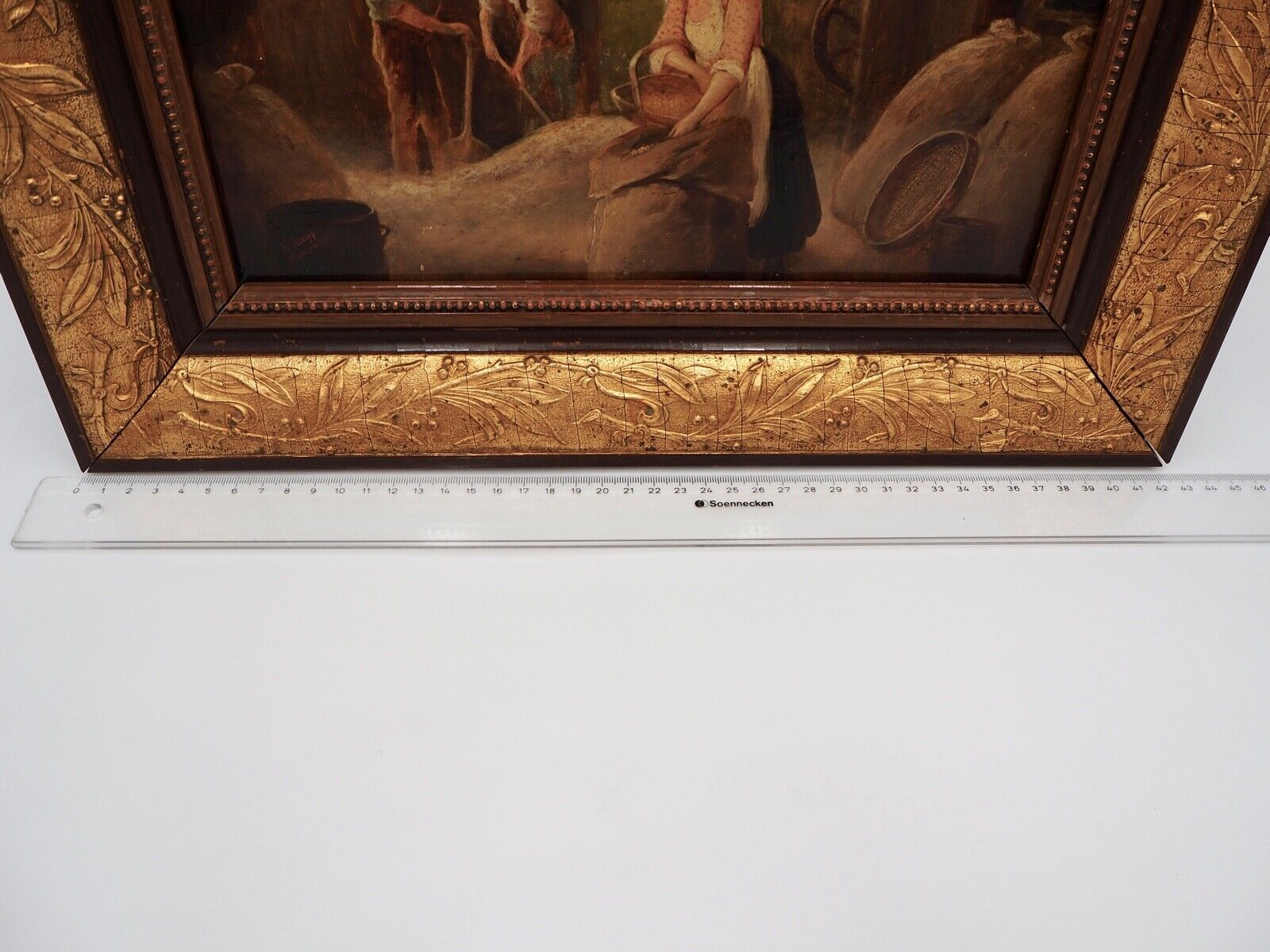 KARL RAUPP 1900 München " Magd holt Korn aus dem Schober " Öl Leinwand - Antikhandel-Stuttgart