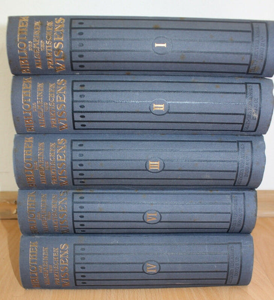 Bibliothek des allgemeinen und praktischen Wissens Band 1-6 aus 1912 BONG Verlag - Antikhandel-Stuttgart