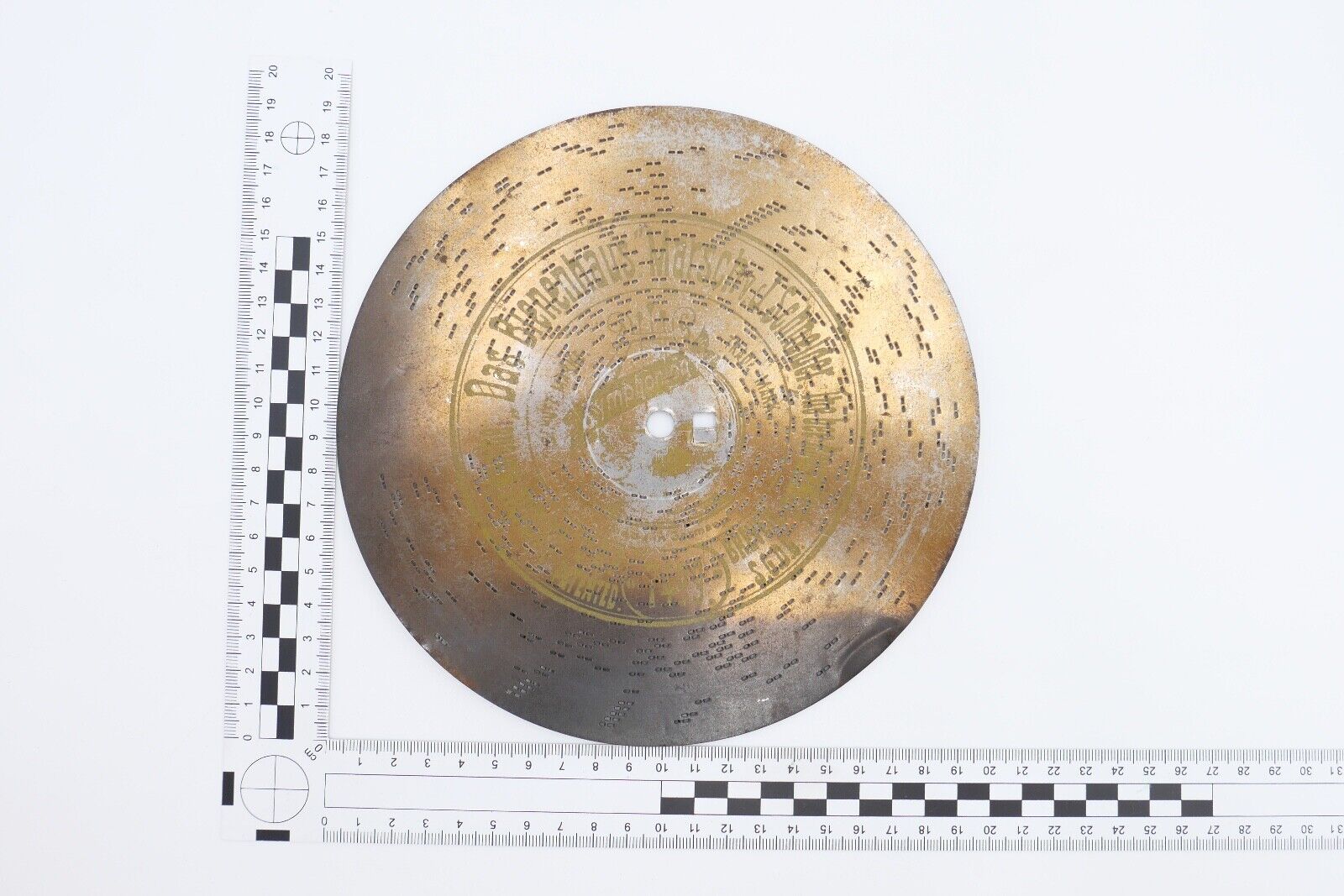 7499 Symphonion Lochplatte Spieluhr Spieldose DAS BIENENHAUS MARSCH Ø 19,5 - Antikhandel-Stuttgart