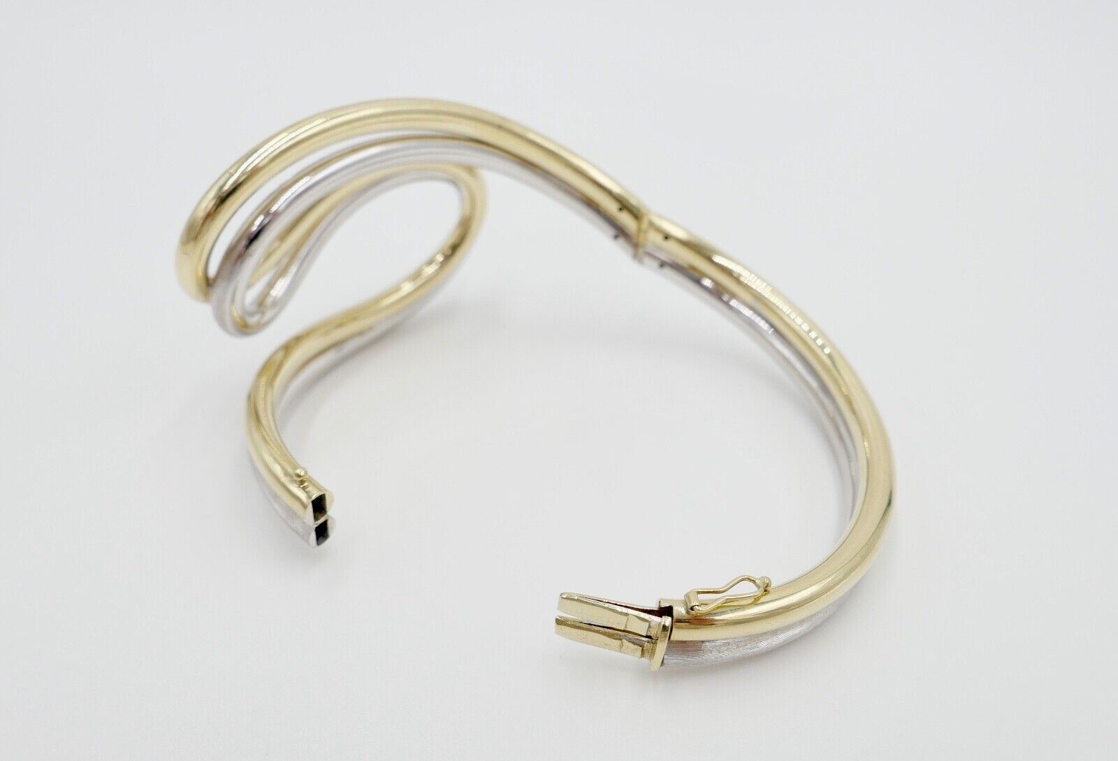 70er Jahre Kollmar & Jourdan Pforzheim Armband Armspange Gold Bicolor 585 / 14K - Antikhandel-Stuttgart