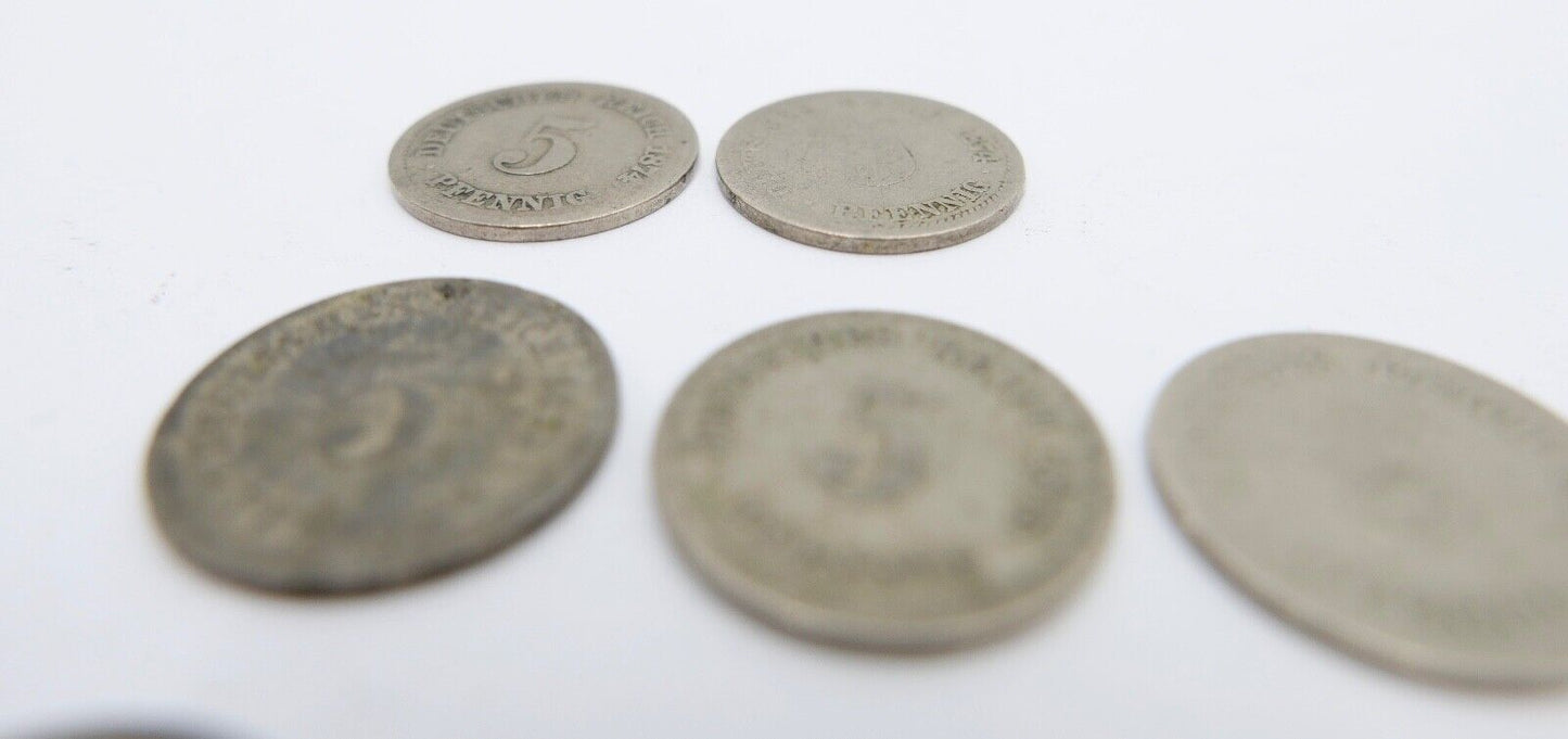 8x 5 Pfennig 1874-1888 Kaiserreich Jäger J.3 ge-s - Antikhandel-Stuttgart
