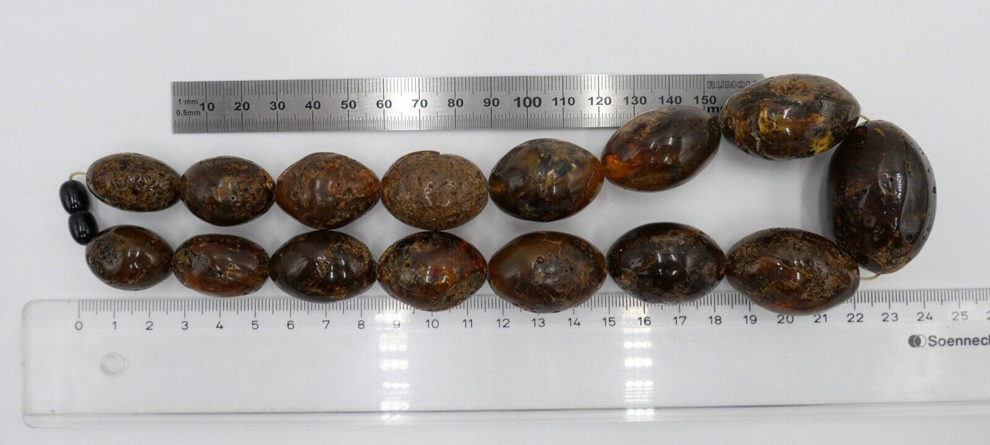 vintage alt XXL Bernstein Kette Halskette Collier Amber 115,6 gr - Antikhandel-Stuttgart