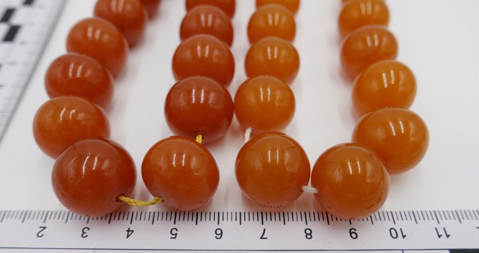 2x Bernstein Kugel Kette / Ketten Pressbernstein 152 Gramm - Antikhandel-Stuttgart