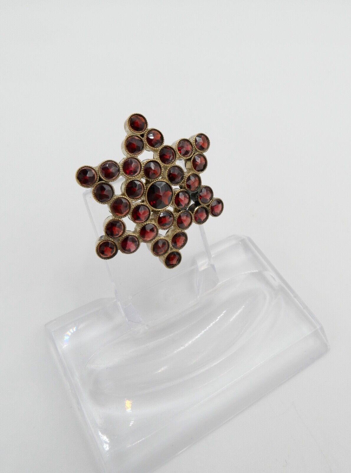 alte Stern Granat Brosche vergoldet 4,8 gr - Antikhandel-Stuttgart