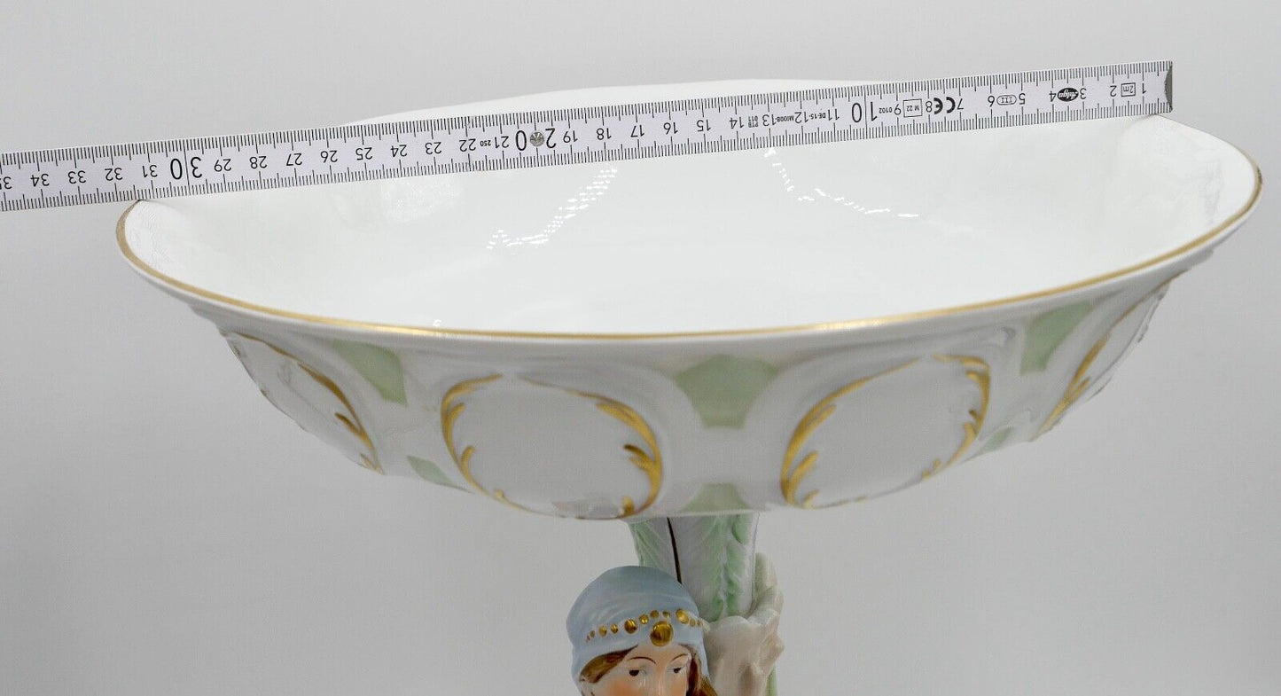 PMP Plaue Schierholz " Tafelaufsatz Obstschale " Wasserträgerin 45cm J. Freitag - Antikhandel-Stuttgart