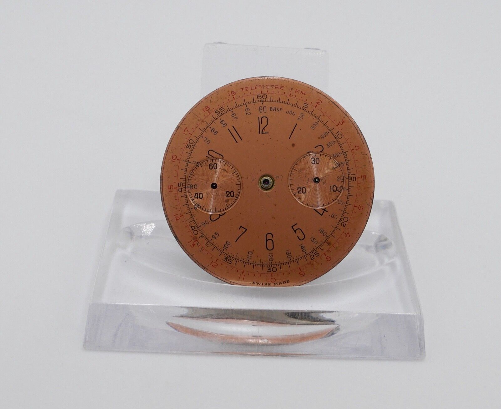 ERSATZTEIL Cal. Landeron Uhrwerk Ziffernblatt Chronograph defekt - Antikhandel-Stuttgart