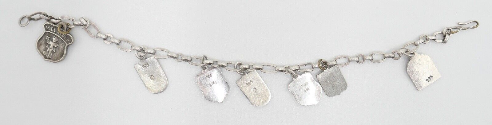 Bettelarmband mit Städte Wappen aus Emaille 800 Silber REU ANTIKO EHJ - Antikhandel-Stuttgart