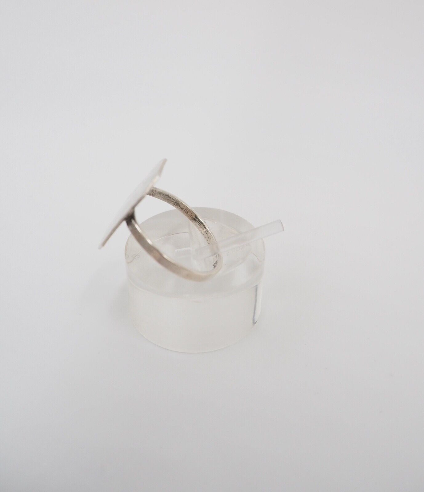 vintage 60er Jahre Silber 835 Ring Gr. 54 Ringkopf gehämmert Herren Damen - Antikhandel-Stuttgart