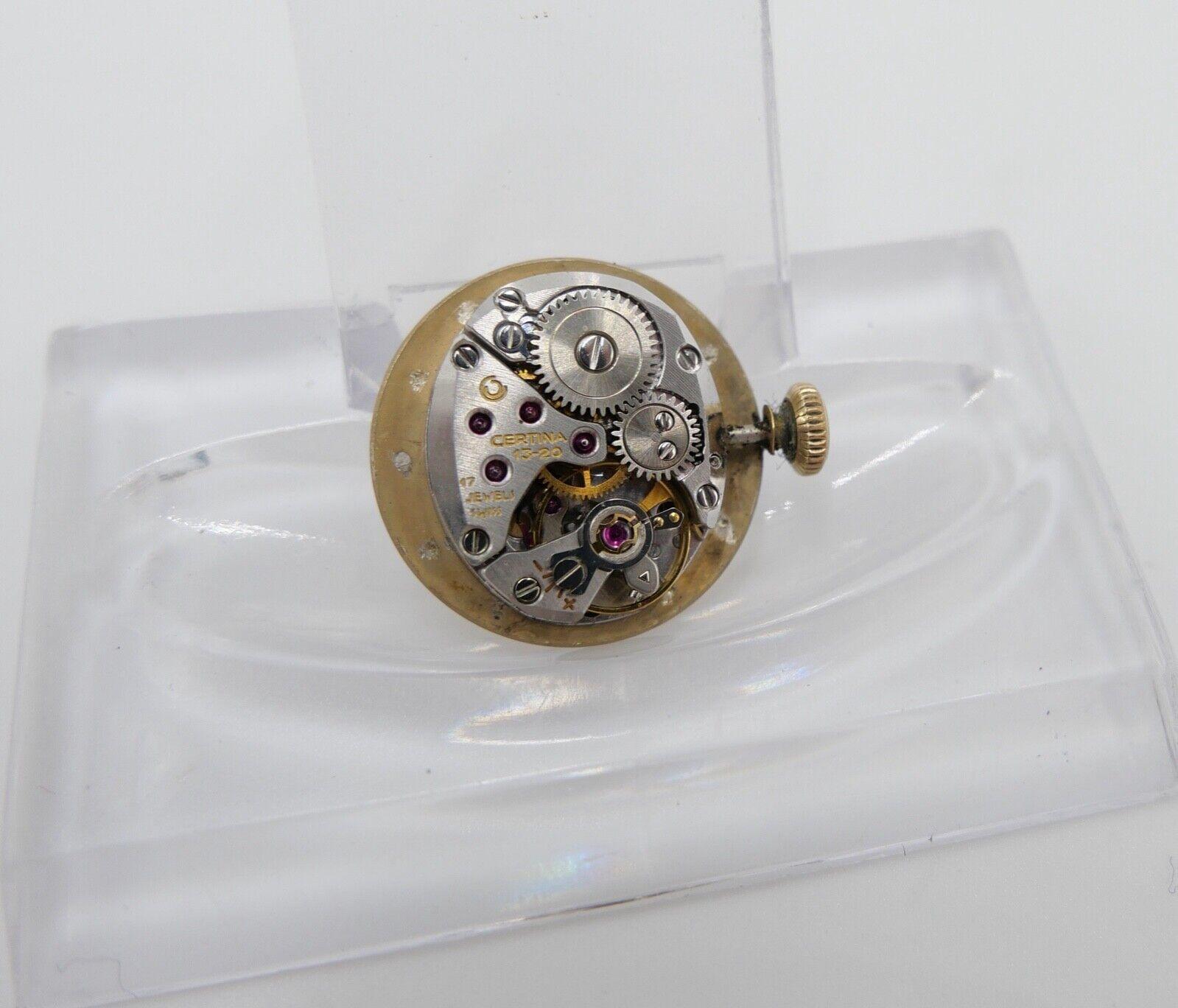 LÄUFT Certina Cal. 13-20 Uhrwerk Ziffernblatt Zeiger Krone voll funktionsfähig - Antikhandel-Stuttgart
