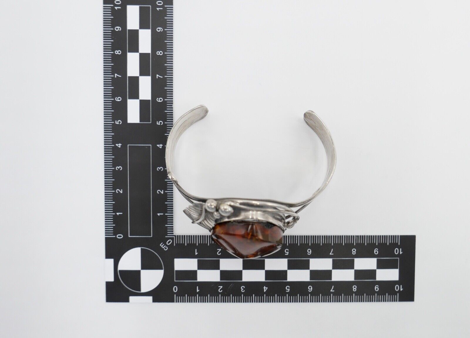 vintage Silber 925 Bernstein Armband floral Armreif Armspange Sterlingsilber - Antikhandel-Stuttgart