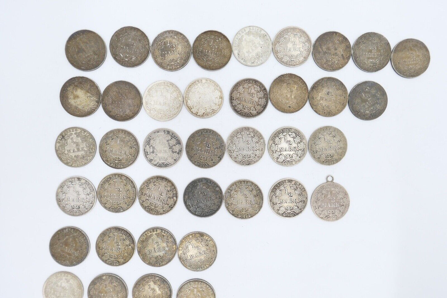 52x 1/2 Mark Jäger 16 / J.16 Silber 1905-1919 A D E F G ss-stg - Antikhandel-Stuttgart