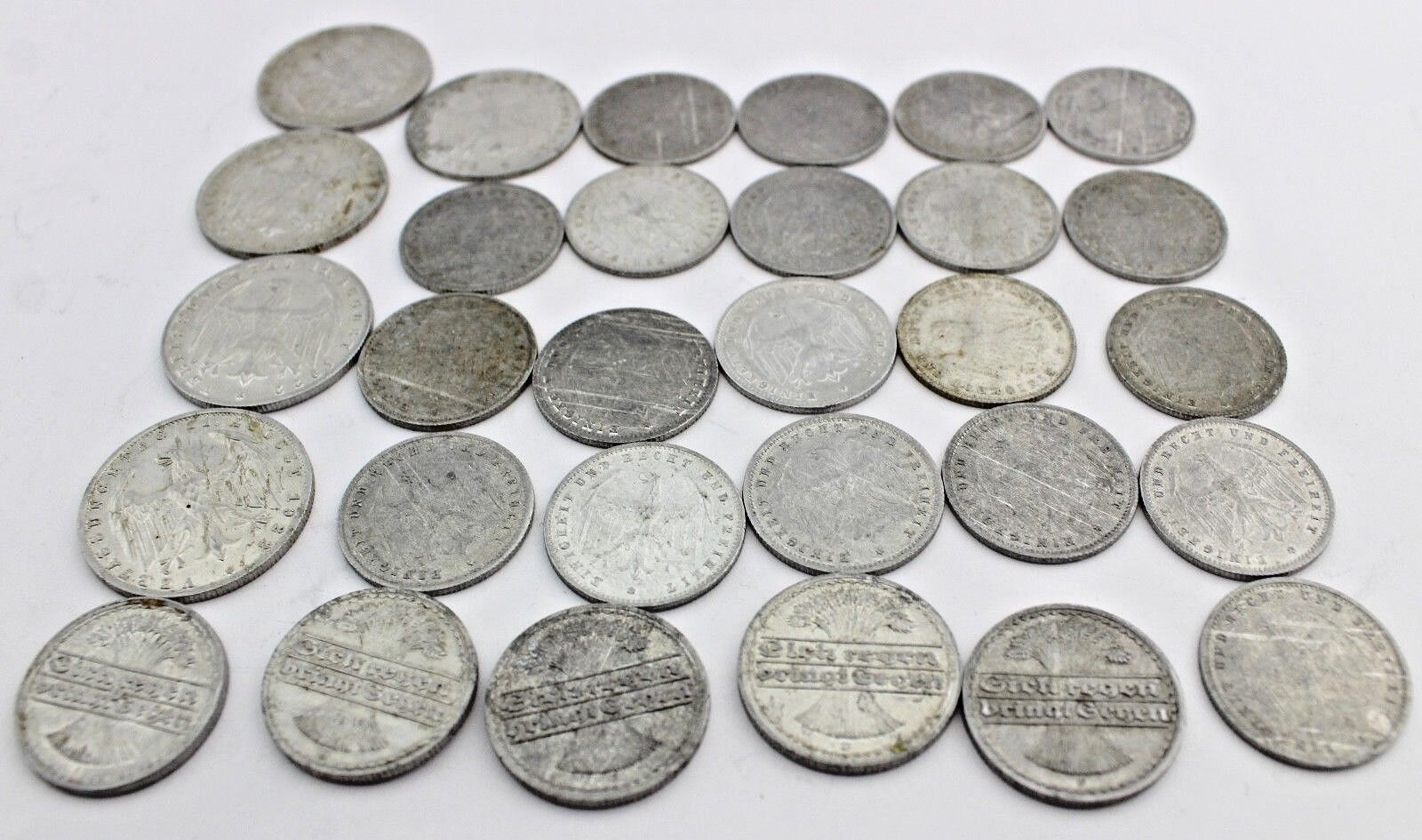 30x 3 200 500 Mark & 50 Pfennig 1920 1921 1922 1923 Jäger 301 303 304 305 - Antikhandel-Stuttgart