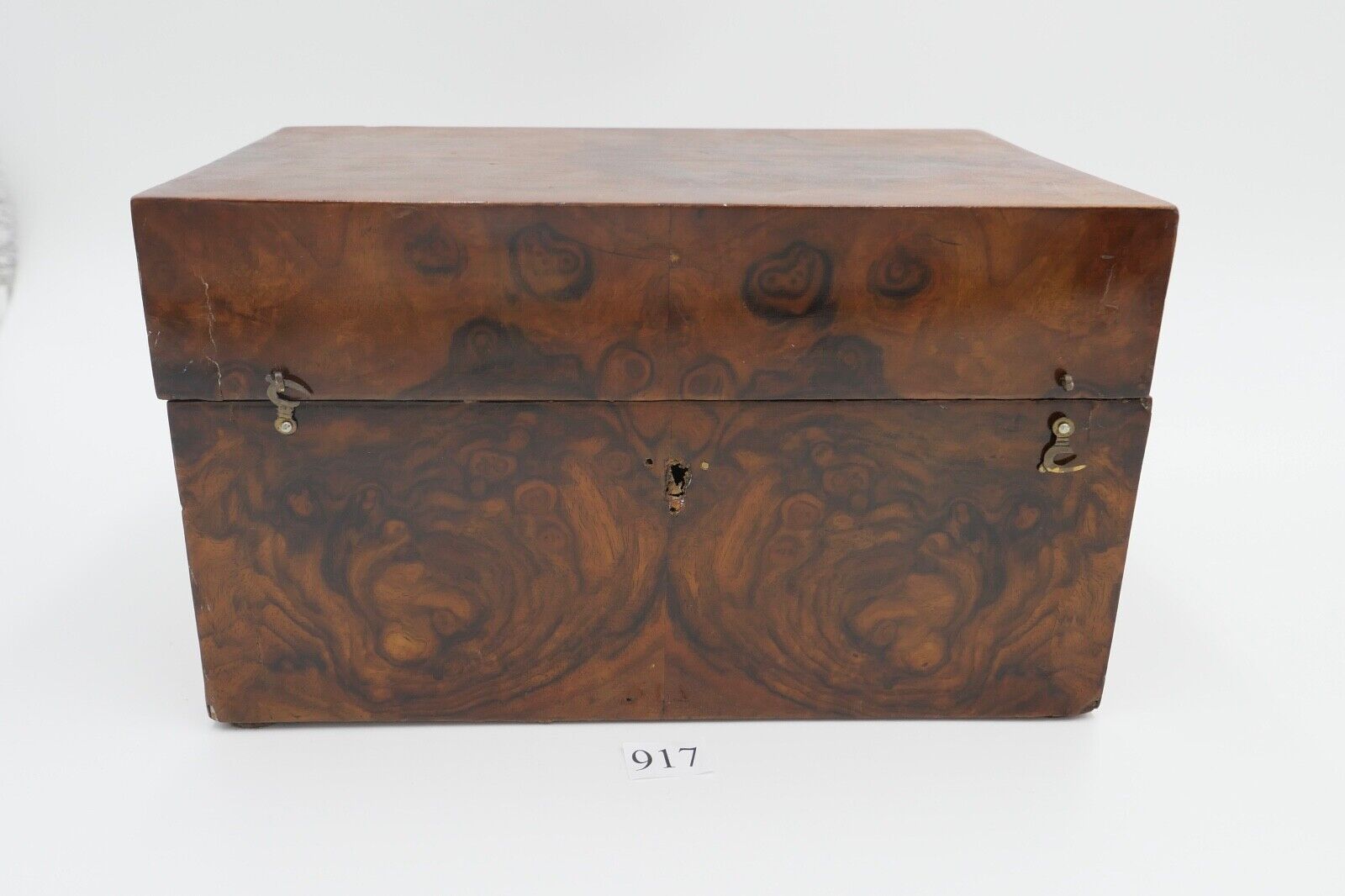 Mitte 19. Jh antike Schatulle Mahagoni 25x16x14 cm Holzkästchen Schmuckschatulle - Antikhandel-Stuttgart