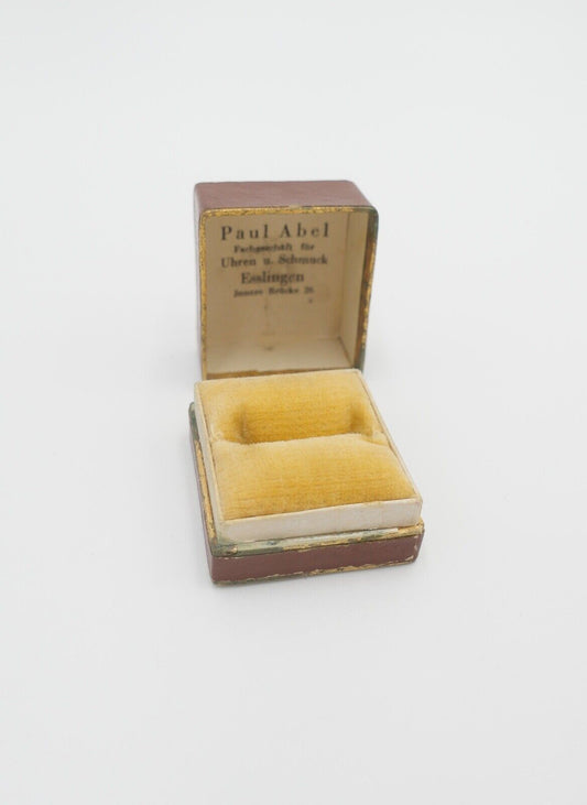 antikes Ringetui 3,5x4x2,8 cm Braun Etui Box Aufbewahrung Schatulle - Antikhandel-Stuttgart