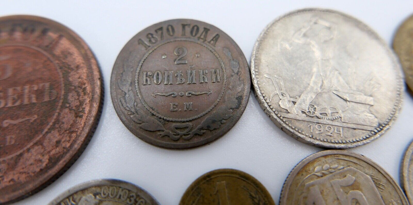 Posten Lot Konvolut Münzen Russland UDSSR KOPEKE 1870-1961 Silber - Antikhandel-Stuttgart