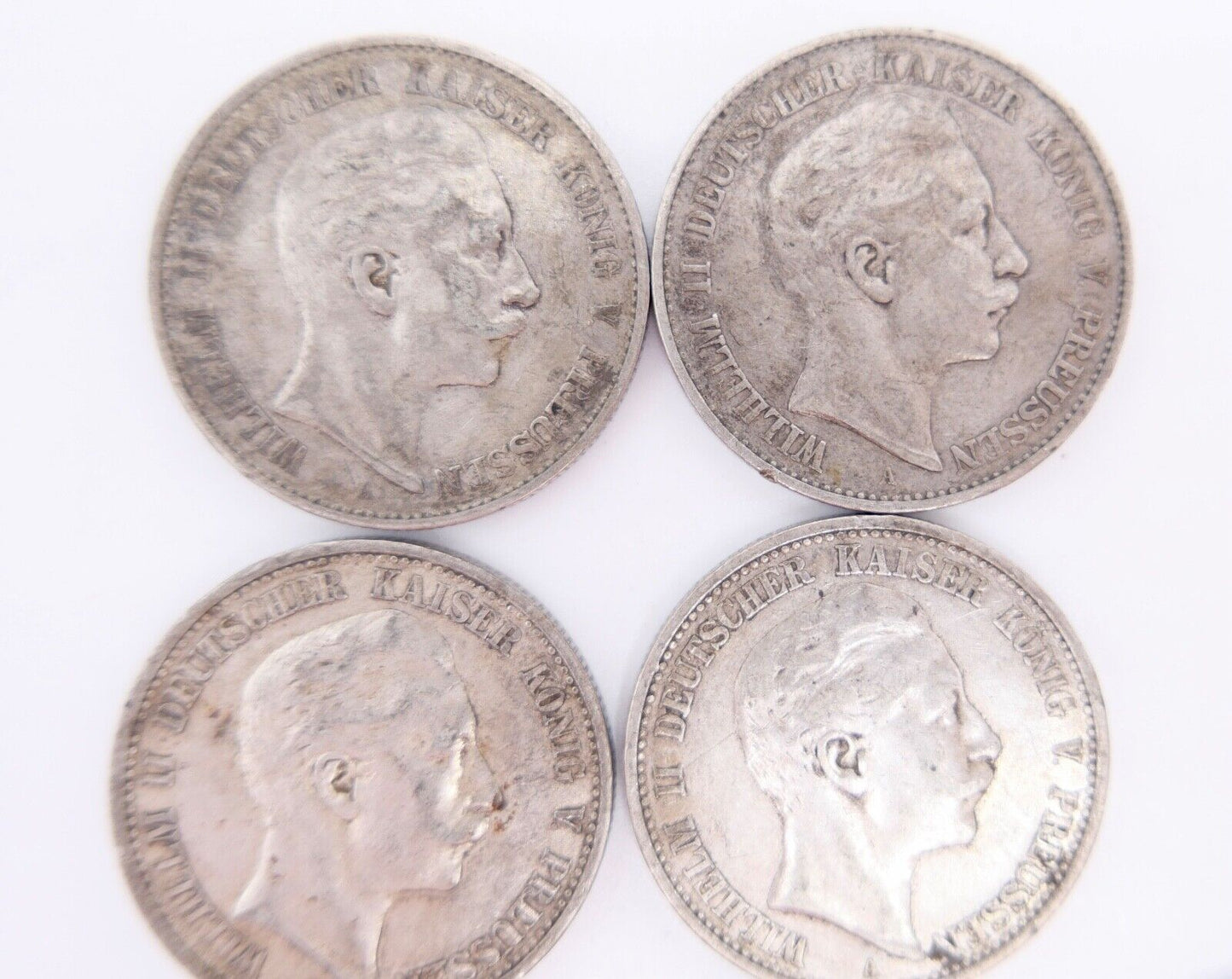 7x 2 Mark Wilhelm II Kaiser & König von Preußen Jäger J.102 - Antikhandel-Stuttgart