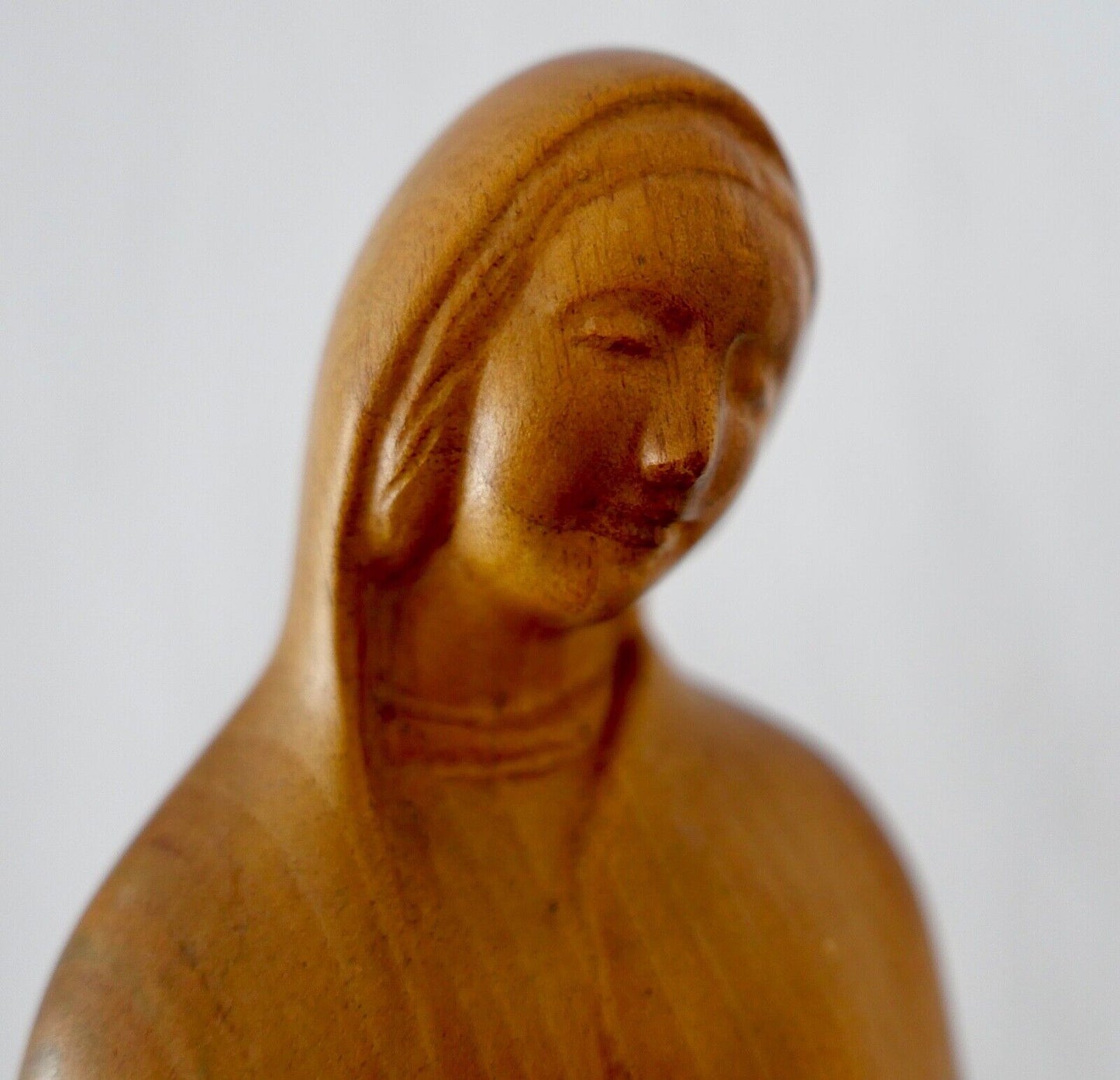 Alte Holzfigur Skulptur EMIL JUNGBLUT 1888-1955 Signiert EJ Religiös " MARIA " - Antikhandel-Stuttgart