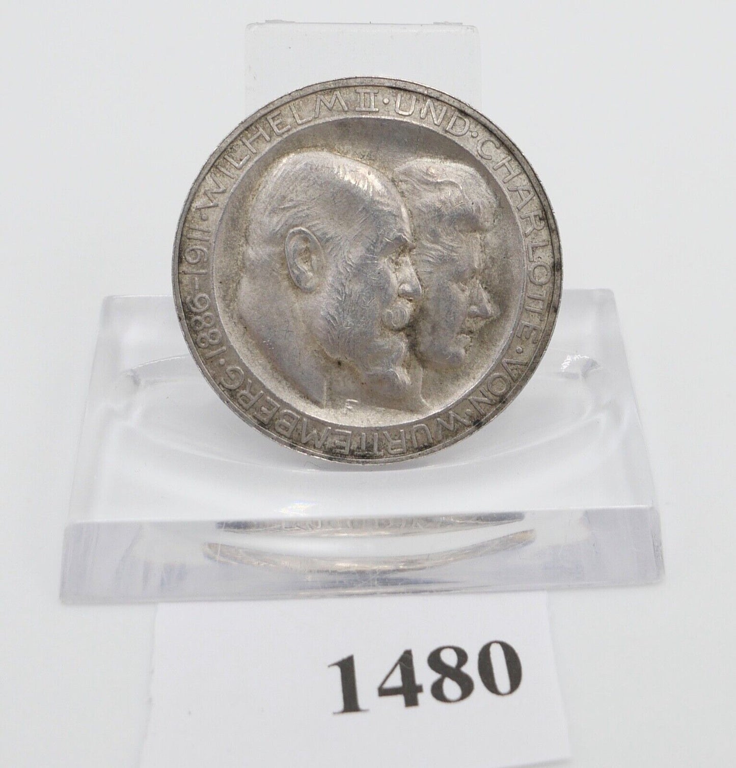 Jaeger J. 177b 3 Mark Württemberg Silber-Hochzeit Wilhelm II. Charlotte 1911 F - Antikhandel-Stuttgart