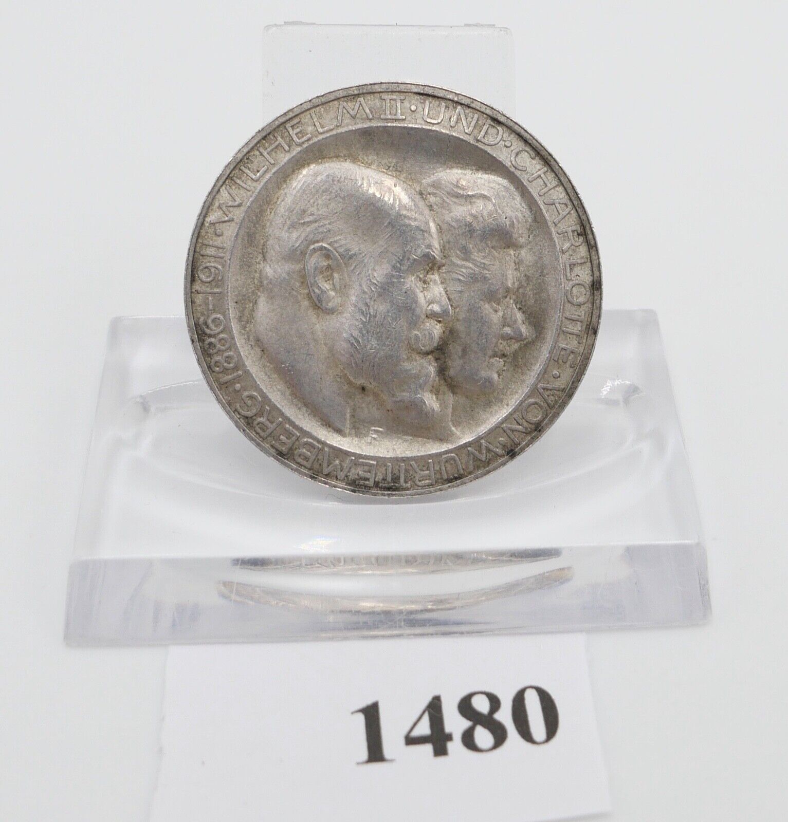 Jaeger J. 177b 3 Mark Württemberg Silber-Hochzeit Wilhelm II. Charlotte 1911 F - Antikhandel-Stuttgart