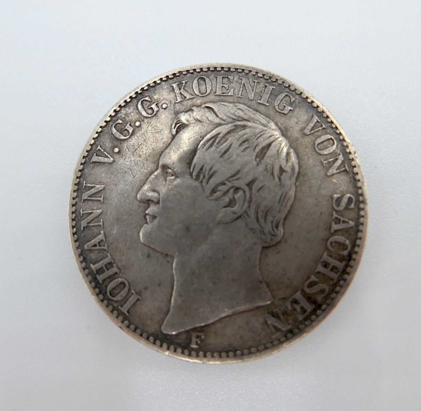 Ein Vereinsthaler XXX Ein Pfund Fein 1857 Silber Johann V.G.G.König von Sachsen - Antikhandel-Stuttgart