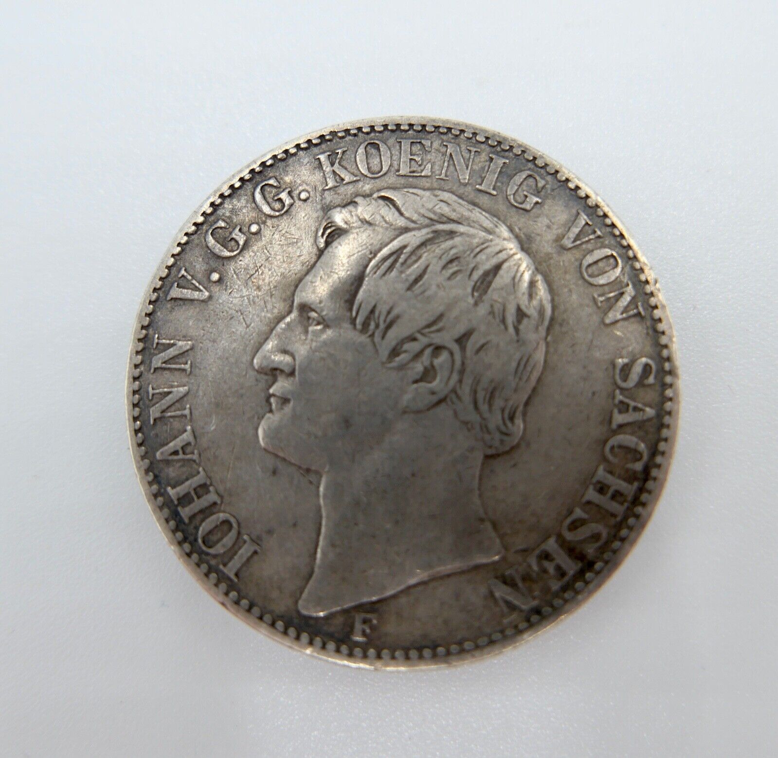 Ein Vereinsthaler XXX Ein Pfund Fein 1857 Silber Johann V.G.G.König von Sachsen - Antikhandel-Stuttgart