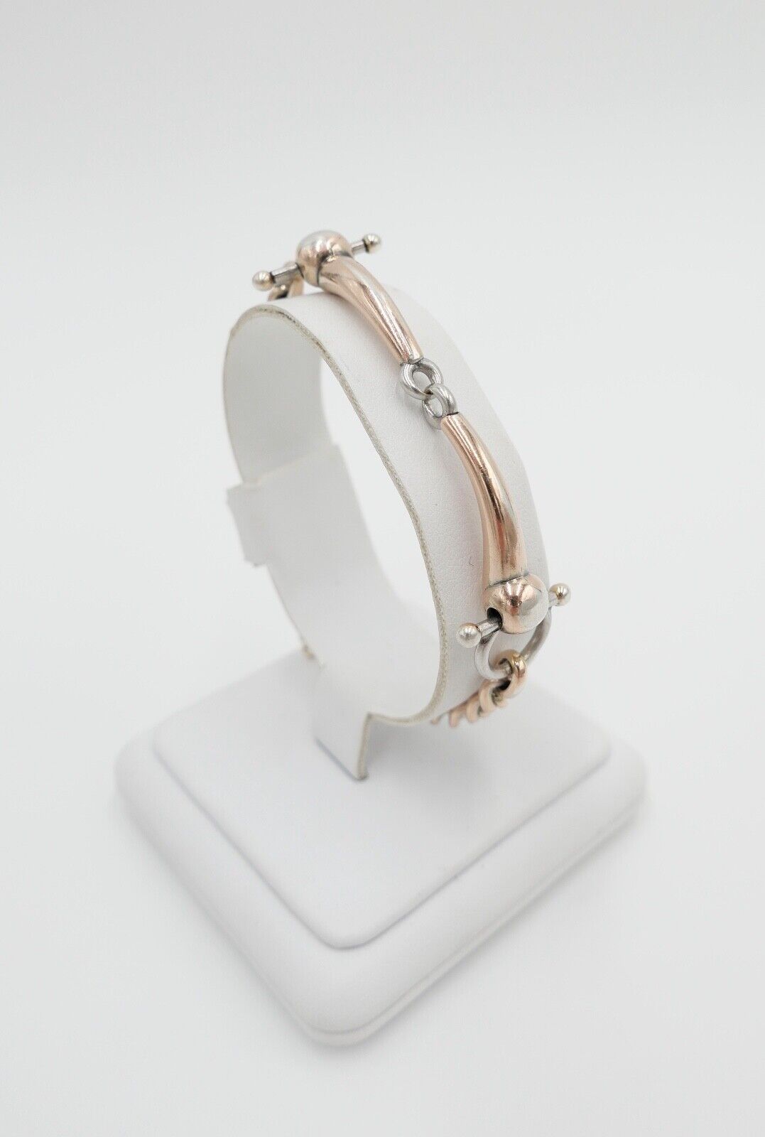 60er Jahre Pferdegebiss Armband 800 Silber vergoldet - Antikhandel-Stuttgart