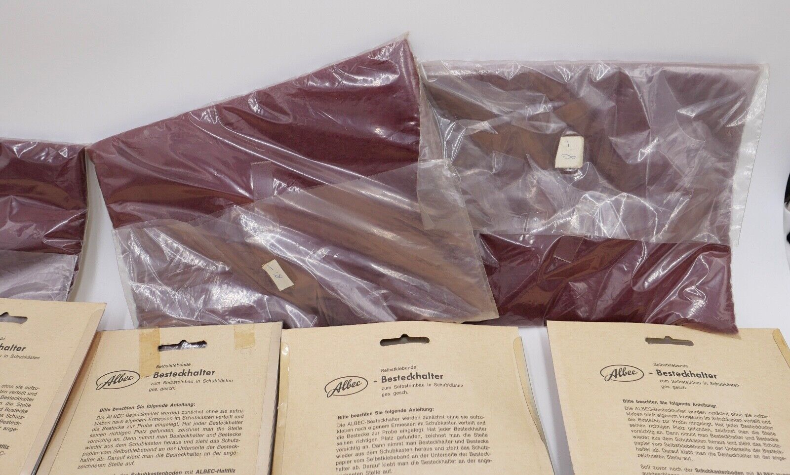 Posten Konvolut Besteckhalter und Filz NEU in OVP Ladenauflösung ALBEC 1980er - Antikhandel-Stuttgart